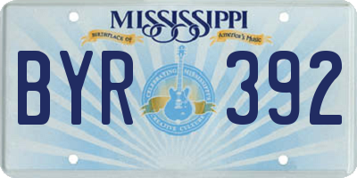 MS license plate BYR392