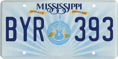 MS license plate BYR393