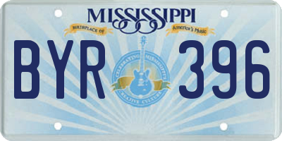 MS license plate BYR396