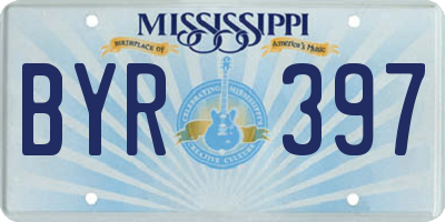 MS license plate BYR397