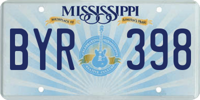 MS license plate BYR398