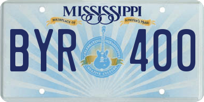 MS license plate BYR400
