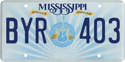 MS license plate BYR403