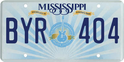 MS license plate BYR404