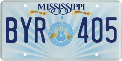 MS license plate BYR405