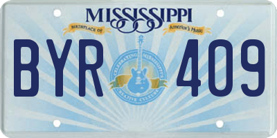 MS license plate BYR409