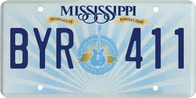 MS license plate BYR411