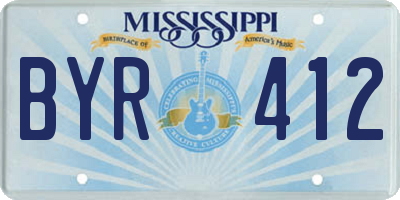 MS license plate BYR412