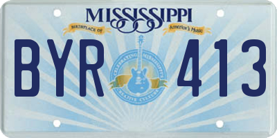 MS license plate BYR413