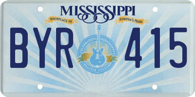 MS license plate BYR415