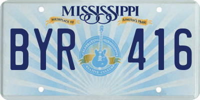 MS license plate BYR416
