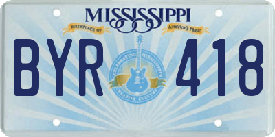 MS license plate BYR418