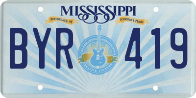 MS license plate BYR419