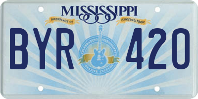 MS license plate BYR420