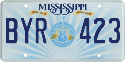MS license plate BYR423