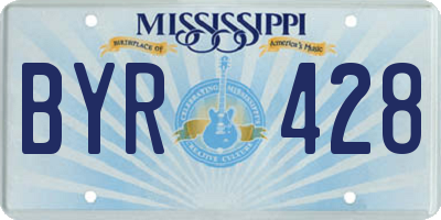 MS license plate BYR428