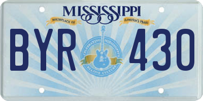 MS license plate BYR430