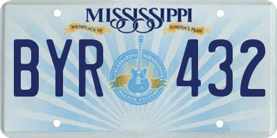 MS license plate BYR432