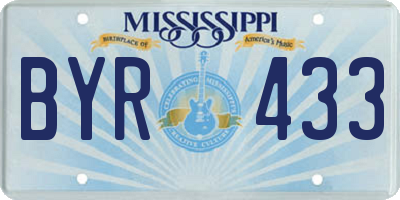 MS license plate BYR433
