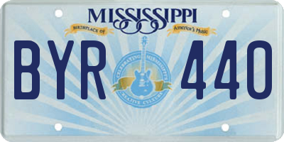 MS license plate BYR440