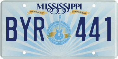 MS license plate BYR441