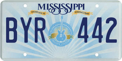 MS license plate BYR442