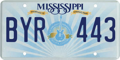 MS license plate BYR443