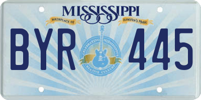 MS license plate BYR445