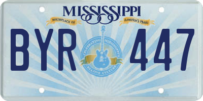 MS license plate BYR447