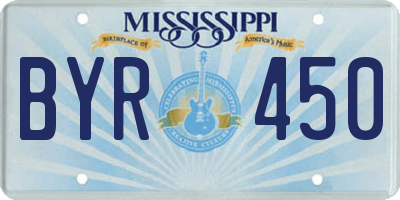 MS license plate BYR450