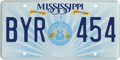 MS license plate BYR454