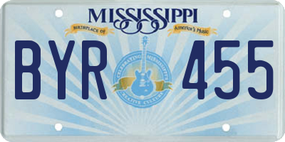 MS license plate BYR455