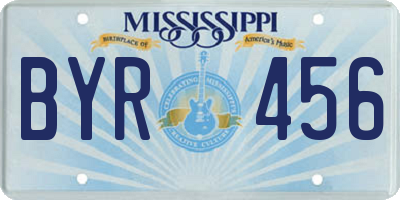 MS license plate BYR456