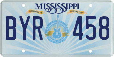 MS license plate BYR458
