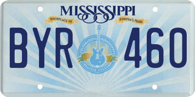 MS license plate BYR460