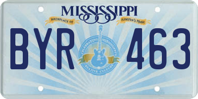 MS license plate BYR463