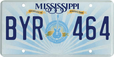 MS license plate BYR464