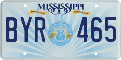 MS license plate BYR465