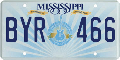 MS license plate BYR466