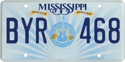 MS license plate BYR468