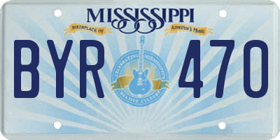 MS license plate BYR470