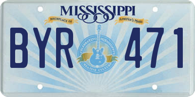MS license plate BYR471