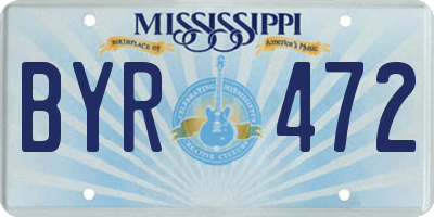 MS license plate BYR472