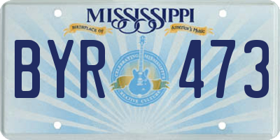 MS license plate BYR473