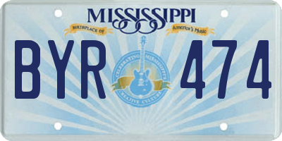 MS license plate BYR474