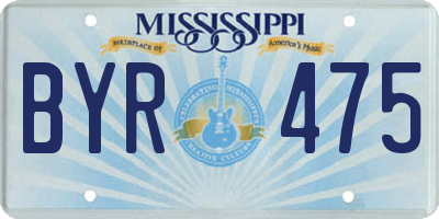 MS license plate BYR475