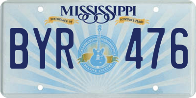 MS license plate BYR476