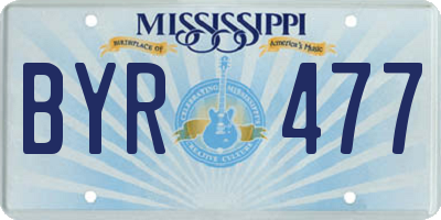 MS license plate BYR477