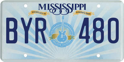 MS license plate BYR480