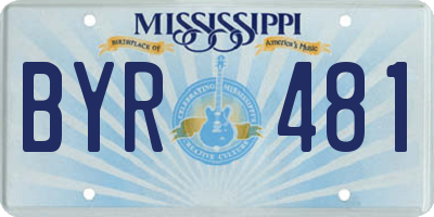 MS license plate BYR481